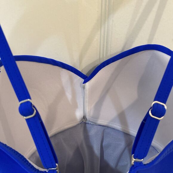 PROFILE BY GOTTEX  Women's One piece Royal Blue Ruched Bathing Suit Size 12 - Picture 5 of 5